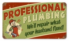 Retro professional plumbing sign