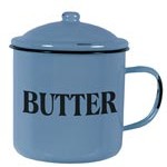 Blue  enamelware butter mug