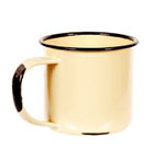 Yellow enamelware baby mug