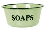 Green enamelware soaps bowl