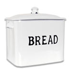 White vintage bread box