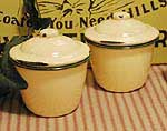 Yellow enamelware cups